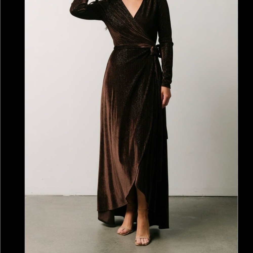 Baltic Born Shimmering Chocolate Wrap Dress